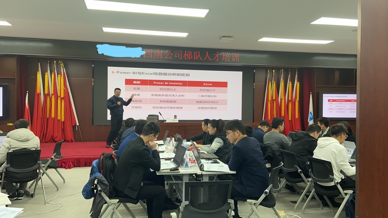 【王贵友老师】11月23号为中建七局储备干部授课《Power BI数据可视化应用》取得圆满成功！