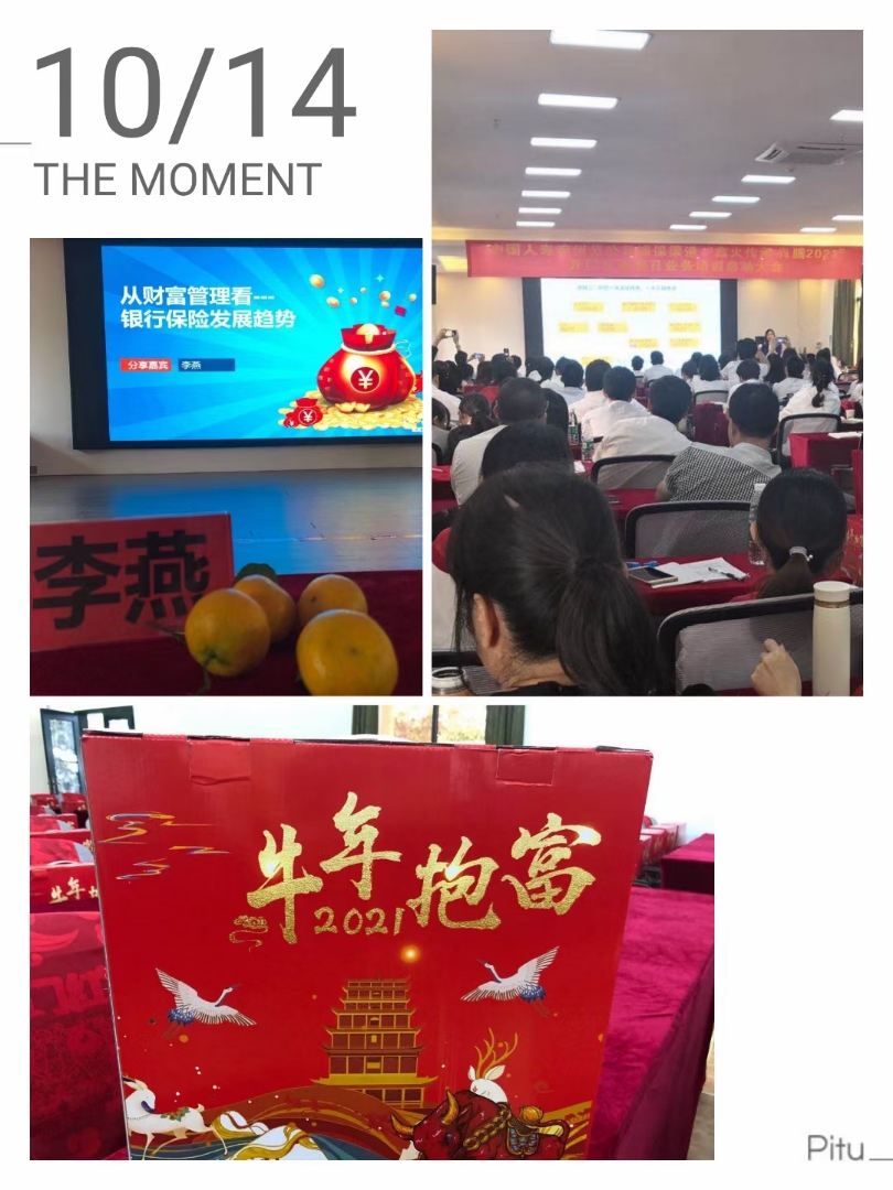 课题：开门红启动—从财富管理看银保发展趋势 讲师：李燕 企业：中国人寿 时间：10月14日