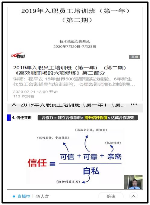 【程平安老师】2020年7月21日为广东电网某供电局带来《职场效能提升》线上课程第四期圆满结束。